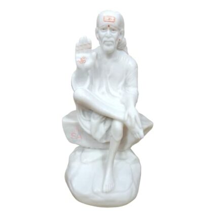 Efinito Gifts Italian Marble Dust Ashirwad Hand Sai Baba Idol/Murti for and Office DECOR/Used in Pooja/Mandir (9 INCH)