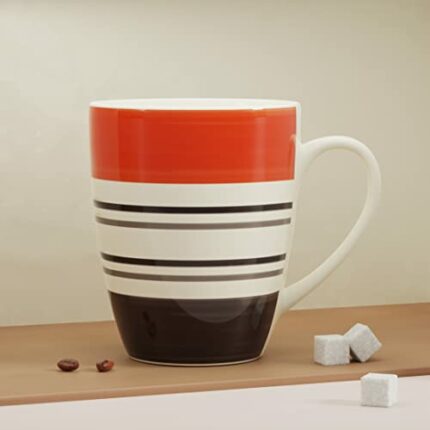 Efinito Orange Ring Coffee Mug Set of 1 to Gift to Best Friends, Coffee Mugs,Microwave Safe Ceramic Mugs,(280 ml Each)