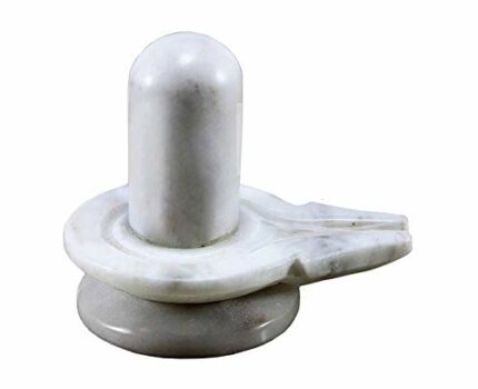 Efinito - Natural Marble Stone Shiva Lingam Shiv Ling Idol Murti for Daily Pooja Purpose - Baahubali Design Size (3.5")