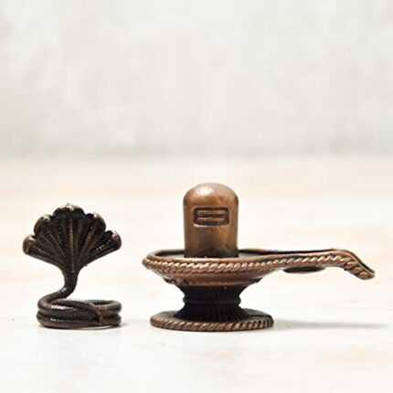 Efinito  1.6 inches, Copper Handmade Shivalinga, 70 Grams, Patina Antique Finish, Pack of 1 Piece