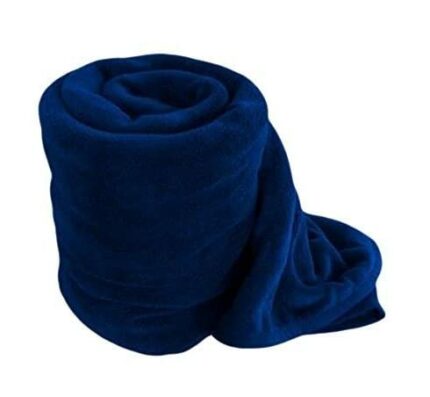 Efinito 500 TC Solid/Plain Light Weight Polar Fleece Single Warm Or Hot AC Blanket (90X60 Inches,(Blue) skinfriendly