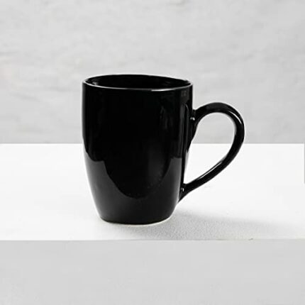 Efinito Black Shine Ceramic Coffee Mug Microwave Safe Tea Mugs, Ceramic Tea Cups (280 ml, Set of 1)