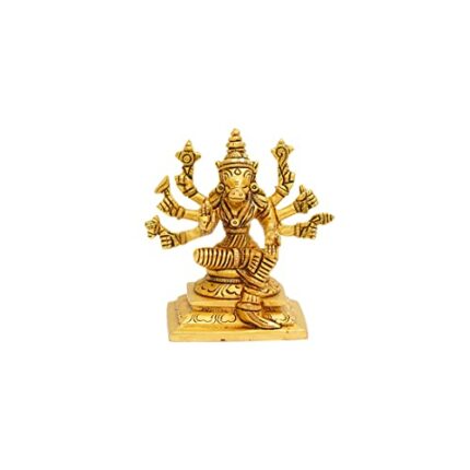 Efinito Varagi Amman 8 Handed Brass Statue | Lord Vishnu's Varaga Avatar Idol Statue | Varaga Devi Brass Idol | Varagi Silai (Small Size : 5x6 CM)