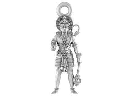 Efinito Sterling Silver (92.5% purity) God Ram Bhakat Hanuman Pendant for Men & Women Pure Silver Bhagwan Shri Ram and Hanuman Locket for Good Health & Wealth