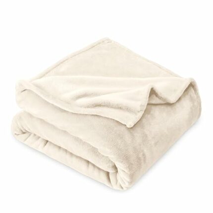 Efinito Microplush Fleece Blanket - Ultra-Soft Twin/Twin Extra Long Blanket - Luxurious Fuzzy Warm Blanket - Cozy Lightweight Soft Blanket (Twin/Twin XL, Vanilla)