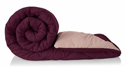 Efinito Microfibre Reversible Comforter, Single (Plum Purple and Moody Mauve, 200 GSM)