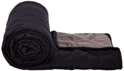Efinito Microfibre Reversible Single Bed Comforter/Quilt/AC Blanket|Black and Grey|120 GSM