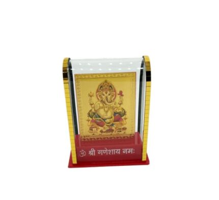 Efinito Gold Plated Lord Ganpati Ganesh ji Cabinet Showpieces,Ganesha Idol for Car Dashboard,Home,Temple & Office