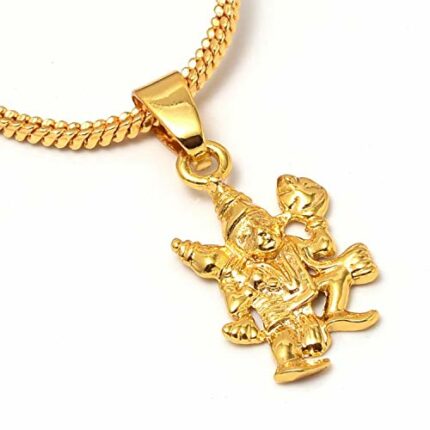 Efinito Locket Gold Plated GANESH JI, HANUMAN JI, LORD SHIVA OM ?, LAKSHMI JI, DURGA MAA, RADHA KRISHNA JI & FISH MACHALI Religious Pendant with Chain Jewelry
