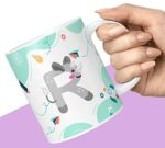 Efinito Colorful Alphabet Letter R Printed Coffee Mug for Kids Girls Boys Friends Love Best Gift for Birthday Anniversary Initial Letter R
