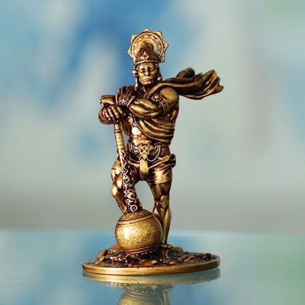 Efinito Car Dashboard Resin Bahubali Hanuman Idol Home D?cor Item Hanuman Murti Statue for Gift (Pack-1) Height -4.33 Inch