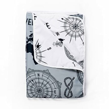 Efinito 120 GSM Polyester Reversible Lightweight Printed Single Bed AC Dohar Blanket - Grey and White (Size 140 x 210 cm or 55 x 83 inch)