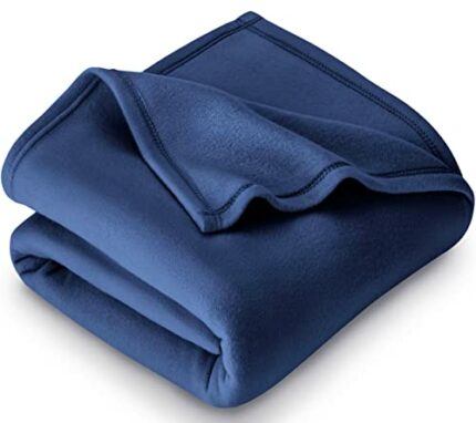 Efinito? All Season Solid/Plain Light Weight Polar Fleece Single Panipat Famous Warm or Hot Winter Blanket (60 x 90 inches, Blue)