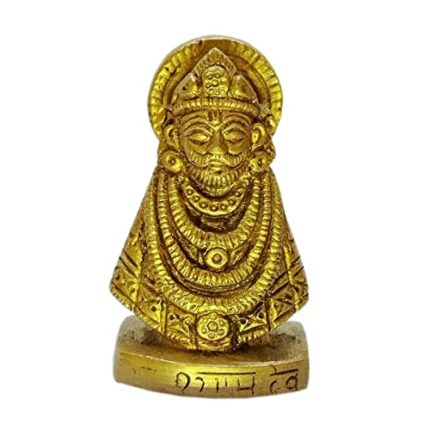 Efinito Brass Lord Khatu Shyam Baba Ji Idol Statue, Puja Figurine Religious Pooja Gift Home D?cor Showpiece Size - 6.5 CMS