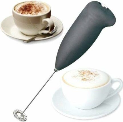 Efinito Handheld Milk Frother, Mini Milk Foamer Stainless Steel Battery Operated Soft Touch Premium Drink Mixer with Frother Stand for Coffee Hot Milk, Coffee Foamer, Egg Beater, Hand Blender