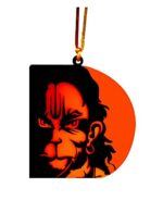 Efinito Acrylic Hanuman Car Hanging Logo Accessory 3.5 Inch Orange, 1 Piece