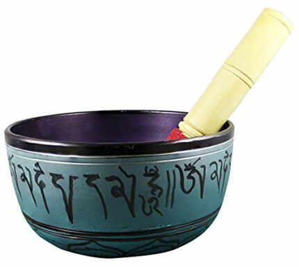 Efinito India Metal Singing Bowl, 6 Inch, Green