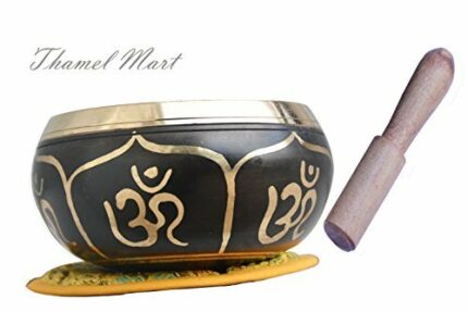 Relaxing Yoga Meditation Om Peace Singing Bowl Cushion and Rosewood Mallet