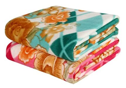 Efinito All Season Miltipurpose Polar Fleece Blanket Combo| Assorted Multicolour Lightweight Blanket | Set of 2, 60x90 inches