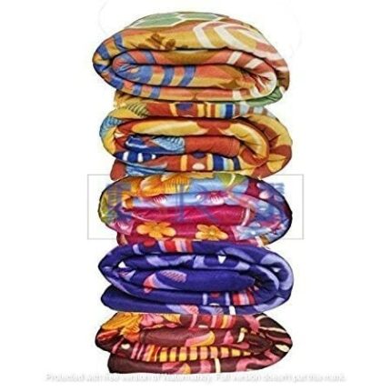 Efinito Nivasam Light Weight Plain/Printed Fleece Blanket, Bedsheet for All Seasons Super Soft Plush and Luxurious AC Blanket Warm and Cozy (Set of 5) (Printed Fleece, Single Bed)