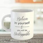Efinito Ceramic Printed Coffee Mug White Inspirational Motivational Quotes, Ceramic Printed Coffee Mug White, 325 ml Gift for Girls Men Women Girlfriend Boyfriend Husband Wife - Image 2