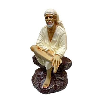 Efinito Marble Sai Baba Statue (White, 6 Inch)
