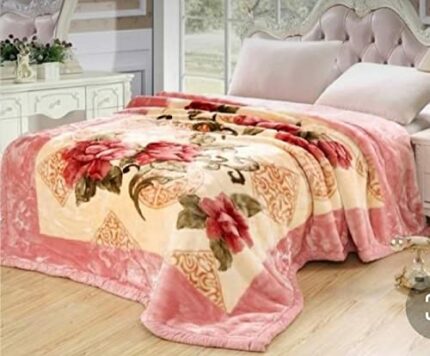 Efinito Cloudy Super Soft Fabric Floral Printed Mink Heavy Duty Luxury Ultra 2 Ply Double Bed Blanket 6 kg for Heavy Winters with English Colors & Stylish Bag Packing, multi colour,lightweight