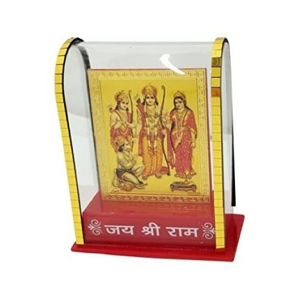 Efinito - Gold Plated Shree Ram Darbar in Cabinet Showpieces, Shree Ram Darbar Car Dashboard, for Home,Temple & Office