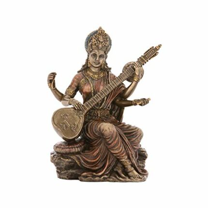 Efinito Poly Resin Saraswati Sitting Idol Figurine Standard Brown
