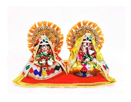 Efinito Ganesh Laxmiji murti with Shringar and Asni mats | Mitti Ganesh Laxmi Ji Clay Idol for Diwali | Ganesh laxmi for Diwali Puja/Diwali puja Essentials