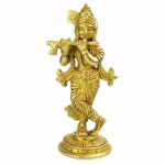 Efinito Standing Brass Lord Krishna Idol Statue Decor Figurine Krishna Janmashtami Gifts