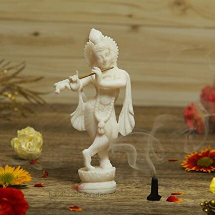 Efinito Resin Standing Krishna Idol (6.4 cm x 3.8 cm x 14.6 cm)