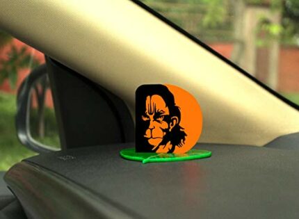 Efinito Acrylic God Hanuman Car Dashboard Idol Accessory 3 Inch Orange, 1 Piece