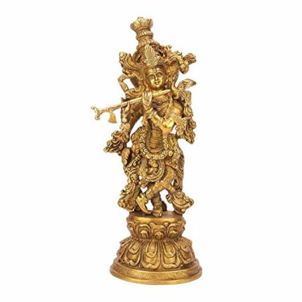 Efinito Lord Murli Manohar Krishna Krishan Brass Statue Murti Gift & Home D?cor Big Size- Height 15 Inches?.
