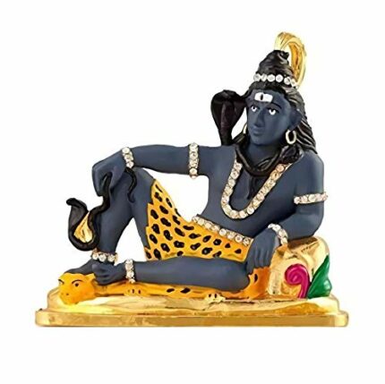 Efinito Lord Shiv Idol | Shankar Idol | Shiva Idol (Design-112) Blue Metal Statue for Car Dashboard | Mandir Pooja Murti | Temple Puja | Home Decor | Office Table Showpiece (L*B*H-7.5 x 1.5 x 7.5 Cm)