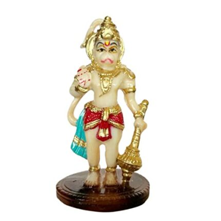 Efinito Lord Hanuman Idol 4 inch for Car Dashboard Home Decor, Pooja, Office/Showroom/Shop Tables, Gifting - House Warming Gift, Return Gifts God Maruti (Assorted Colours) - Pack of 1