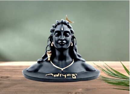 Efinito ? Lord Adiyogi Shiva Statue Murti for Car Dashboard Home/Office Decor, Dhyana Mudra Mahadev Shivji Idol Showpiece Decorative Indian (Black Color, Heavy Quality)