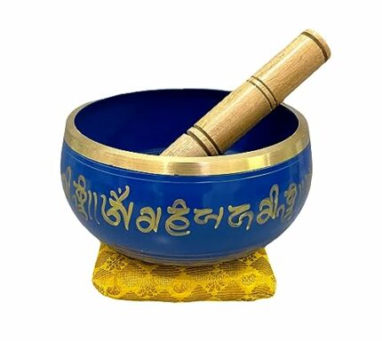 Efinito Sound Singing Bowl for stress relief Meditation with striker stick Bell Sound (6"X3") (Blue)
