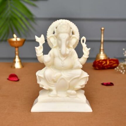 Efinito Ganesha Idol Marble Statue for Gift Ganesh Ganpati Vinayaka Murti Idols for Home Pooja Room Temple Mandir Diwali Decoration Gifts for Family Friends Corporate Clients.