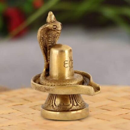 Efinito Brass Metal Shivling for Pooja Small Size Shiv Ling Statue Idol Puja Gift Purpose Home D?cor Mandir Temple Vastu Showpiece Height 3 Inches