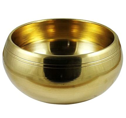 Tibetan Singing Bowl with Mallet (3.5 Inch, Yellow) (without cushion)