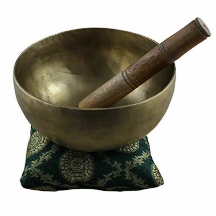 Tibetan Buddhist Brass Singing Bowl Large for Meditation and Healing 7.5 Inches