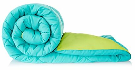 Efinito Microfiber Reversible Comforter, Single (Aqua Blue & Olive Green, 200 GSM)