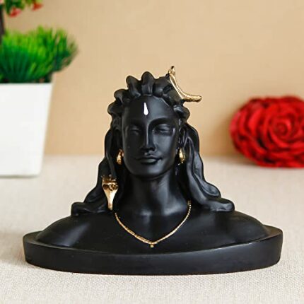Efinito Black Adiyogi Lord Shiva Handcrafted Polyresin Figurine, One Size (MSGSH502)