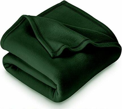 Efinito 300 TC All Season Solid/Plain Light Weight Polar Fleece Single Bed Blanket (152 x 230 cm,), Lightweight Green