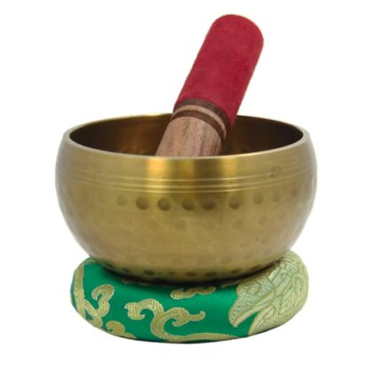 Efinito Tibetan Singing Bowl for Meditation and Yoga, Inner Peace and Calm, Sound and Vibration Therapy Praying Bowl made of Brass Alloy bowl for Chakras Healing 3.5 Inches Diameter Gold
