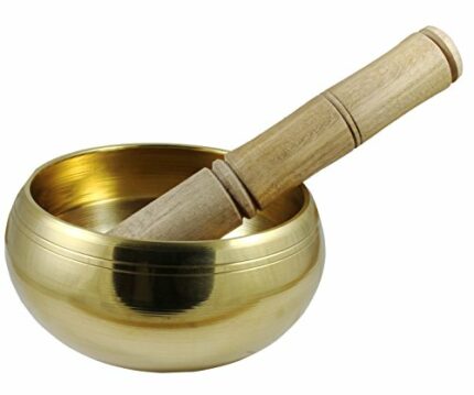 Brass Metal Tibetan Singing Bowl Red - 4" Musical Instrument for Meditation with Stick - For Meditation and Healing