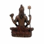 Efinito Shiva Sitting with 4 Arms & Trippe Mala Showpiece 3.45 Inch Bonded Bronze,Multi Colour - Image 4
