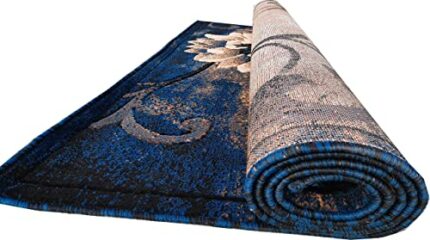 Efinito Floral Rectangular Carpet (Blue, Wool, 5 X 7 Ft)