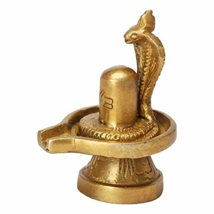 Efinito Brass Shivling with Snake Shiv Lingam Statue Snake Idols of Shiva for Temple Puja's Decorative Diwali Vastu Gifts